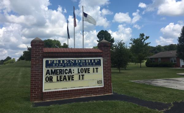 Pastor Earnie Lucas of Friendship Baptist Church in Appomattox, Va., posted this message on his church sign around the same time that President Trump tweeted that four Democratic members of Congress — all women of color — should "go back and help fix Pastor Earnie Lucas of Friendship Baptist Church in Appomattox, Va., posted this message on his church sign around the same time that President Trump tweeted that four Democratic members of Congress — all women of color — should "go back and help fix