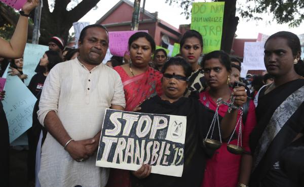 Supporters of lesbian, gay, bisexual and transgender community hold placards during a protest against passing of Transgender Persons (Protection of Rights) Bill, 2019, in Bangalore, India, Wednesday, Nov. 27, 2019. Members of the LGBT community alleged th Supporters of lesbian, gay, bisexual and transgender community hold placards during a protest against passing of Transgender Persons (Protection of Rights) Bill, 2019, in Bangalore, India, Wednesday, Nov. 27, 2019. Members of the LGBT community alleged th