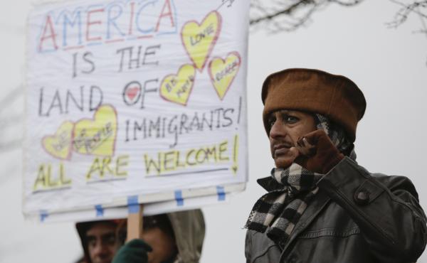 Members of the South Asian community and others attend a peace vigil for Srinivas Kuchibhotla, the 32-year-old Indian engineer killed at a bar Olathe, Kansas, in Bellevue, Washington on March 5, 2017. Members of the South Asian community and others attend a peace vigil for Srinivas Kuchibhotla, the 32-year-old Indian engineer killed at a bar Olathe, Kansas, in Bellevue, Washington on March 5, 2017.