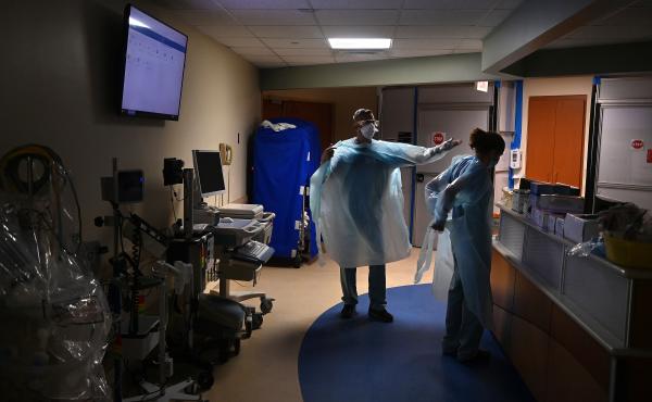 The ICU at Tampa General Hospital in Tampa, Fla., was 99% full this week, according to an internal report produced by the federal government. It's among numerous hospitals the report highlighted with ICUs filled to over 90% capacity. The ICU at Tampa General Hospital in Tampa, Fla., was 99% full this week, according to an internal report produced by the federal government. It's among numerous hospitals the report highlighted with ICUs filled to over 90% capacity.