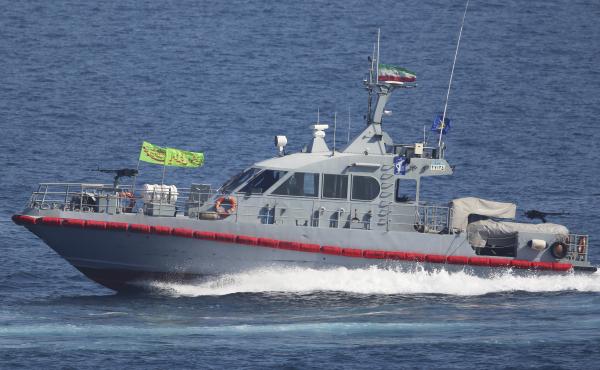 Iran says its military seized a foreign oil tanker in the Strait of Hormuz. In this 2018 photo, a boat from the Iranian Revolutionary Guard's naval force is seen in the Persian Gulf, near the strait. Iran says its military seized a foreign oil tanker in the Strait of Hormuz. In this 2018 photo, a boat from the Iranian Revolutionary Guard's naval force is seen in the Persian Gulf, near the strait.