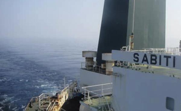 This photo released by the official news agency of the Iranian Oil Ministry, SHANA, shows Iranian oil tanker Sabiti traveling through the Red Sea on Friday. Iran says two missiles struck the tanker. This photo released by the official news agency of the Iranian Oil Ministry, SHANA, shows Iranian oil tanker Sabiti traveling through the Red Sea on Friday. Iran says two missiles struck the tanker.