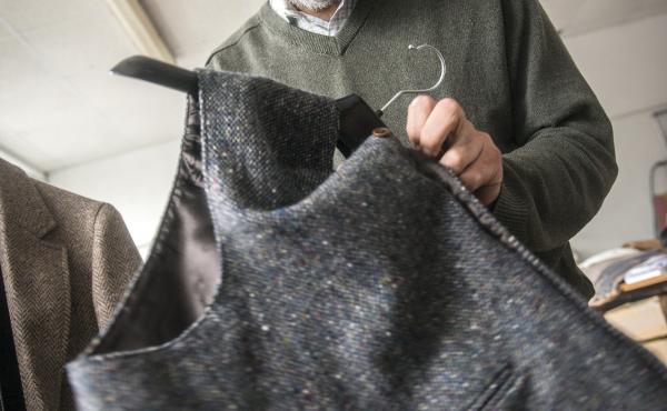 Tristan Donaghy, co-owner of Studio Donegal in northwest Ireland hand-looms vests like these and ship them all over the world. Tristan Donaghy, co-owner of Studio Donegal in northwest Ireland hand-looms vests like these and ship them all over the world.