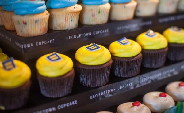 "Equality cupcakes" by Georgetown Cupcakes — one of several baked creations in support of same-sex marriage that were on display this week at the Chefs for Equality, a fundraising event for the Human Rights Campaign in Washington, D.C. "Equality cupcakes" by Georgetown Cupcakes — one of several baked creations in support of same-sex marriage that were on display this week at the Chefs for Equality, a fundraising event for the Human Rights Campaign in Washington, D.C.