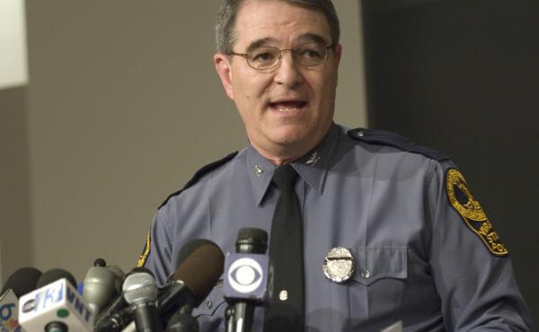 Virginia State Police Superintendent Steve Flaherty announced his retirement Tuesday after 42 years with the force. Flaherty is pictured here in 2007, briefing the media following the shooting at Virginia Tech. Virginia State Police Superintendent Steve Flaherty announced his retirement Tuesday after 42 years with the force. Flaherty is pictured here in 2007, briefing the media following the shooting at Virginia Tech.