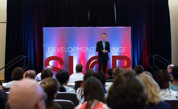 Bryn Sobott of the FREO2 Foundation presents his group's solution to pneumonia treatment — an oxygen delivery machine that can operate using the energy generated by running water — at a pitch competition organized by Saving Lives At Birth: A Grand Cha Bryn Sobott of the FREO2 Foundation presents his group's solution to pneumonia treatment — an oxygen delivery machine that can operate using the energy generated by running water — at a pitch competition organized by Saving Lives At Birth: A Grand Cha