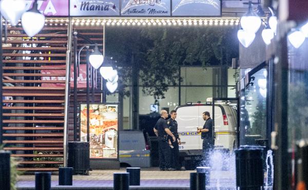 A heavy police presence remained into the night at the scene of the shooting inside Jacksonville Landing on Sunday in Jacksonville, Fla. A heavy police presence remained into the night at the scene of the shooting inside Jacksonville Landing on Sunday in Jacksonville, Fla.