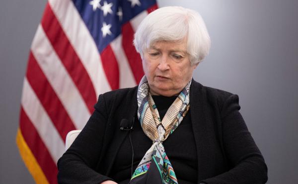 Treasury Secretary Janet Yellen pauses while speaking at the Atlantic Council in Washington, D.C., on April 13. Yellen and other finance ministers walked out of a G20 session on Wednesday as Russian officials were speaking. Treasury Secretary Janet Yellen pauses while speaking at the Atlantic Council in Washington, D.C., on April 13. Yellen and other finance ministers walked out of a G20 session on Wednesday as Russian officials were speaking.