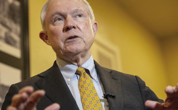 Former U.S. Attorney General Jeff Sessions campaigns for Alabama's Senate seat at the Blue Plate restaurant Thursday in Huntsville, Ala. Sessions is stressing his loyalty to President Trump as he seeks to regain the Senate seat he held for 20 years. Former U.S. Attorney General Jeff Sessions campaigns for Alabama's Senate seat at the Blue Plate restaurant Thursday in Huntsville, Ala. Sessions is stressing his loyalty to President Trump as he seeks to regain the Senate seat he held for 20 years.