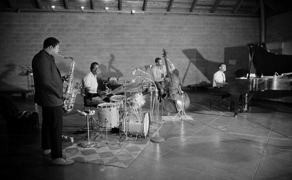 John Coltrane and his band recording at Van Gelder Studios in 1963. John Coltrane and his band recording at Van Gelder Studios in 1963.