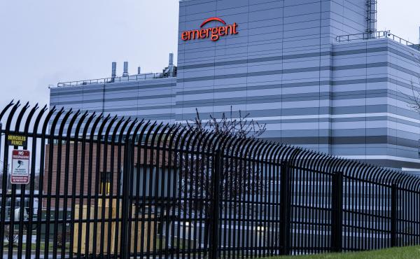 An Emergent BioSolutions facility in Baltimore on Thursday. An Emergent BioSolutions facility in Baltimore on Thursday.