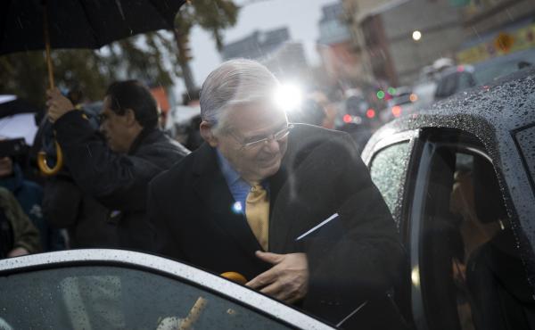 NEWARK, NJ - NOVEMBER 7: Sen. Robert 'Bob' Menendez is accused of accepting bribes from campaign donor Salomon Melgen, a Florida-based ophthalmologist. NEWARK, NJ - NOVEMBER 7: Sen. Robert 'Bob' Menendez is accused of accepting bribes from campaign donor Salomon Melgen, a Florida-based ophthalmologist.