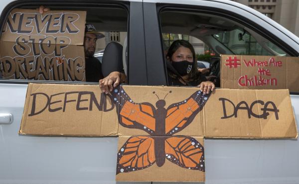 People demonstrate in June in Los Angeles in favor of the Deferred Action for Childhood Arrivals program. Immigrant rights advocates hailed a Friday court ruling allowing new applications as a "huge victory for people who have been waiting to apply for DA People demonstrate in June in Los Angeles in favor of the Deferred Action for Childhood Arrivals program. Immigrant rights advocates hailed a Friday court ruling allowing new applications as a "huge victory for people who have been waiting to apply for DA