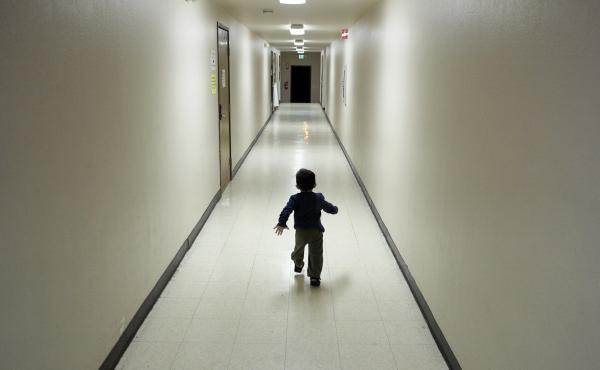 An asylum-seeking boy Central American boy runs after arriving from an immigration detention center to a shelter in San Diego in December 2018. An asylum-seeking boy Central American boy runs after arriving from an immigration detention center to a shelter in San Diego in December 2018.