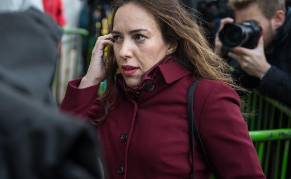 Stella Moris, fiancée of WikiLeaks founder Julian Assange, arrives at the High Court of England and Wales, in London, last month. Stella Moris, fiancée of WikiLeaks founder Julian Assange, arrives at the High Court of England and Wales, in London, last month.