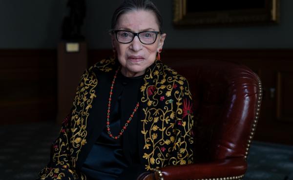 Justice Ruth Bader Ginsburg sits for a portrait in the Lawyer's Lounge at the Supreme Court of the United States. Justice Ruth Bader Ginsburg sits for a portrait in the Lawyer's Lounge at the Supreme Court of the United States.