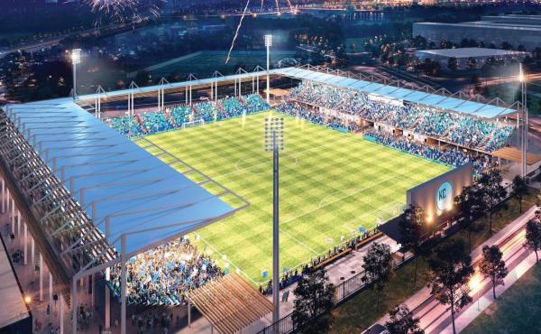 An artist's rendering of what the new women's soccer stadium in Kansas City, Mo., will look like. An artist's rendering of what the new women's soccer stadium in Kansas City, Mo., will look like.