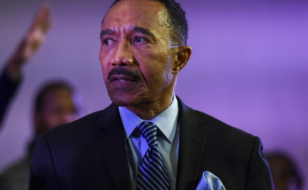 Former Rep. Kweisi Mfume won a special election in Maryland and will return to the congressional seat he last held in 1996. He is pictured here after speaking during a service at a church in Windsor Mill in December. Former Rep. Kweisi Mfume won a special election in Maryland and will return to the congressional seat he last held in 1996. He is pictured here after speaking during a service at a church in Windsor Mill in December.