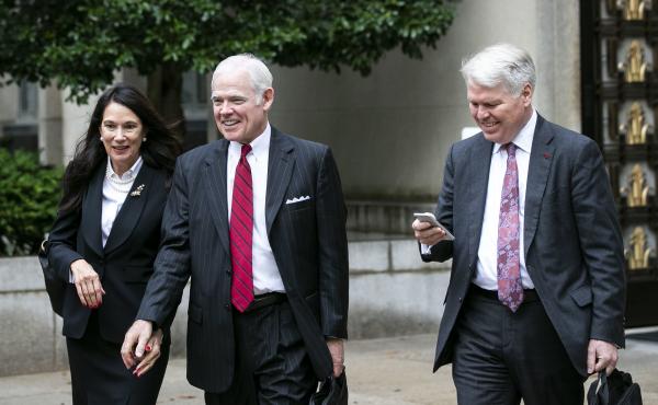 Attorney Charles Cooper, representing former national security aide Charles Kupperman (center) departs federal court in Washington in October. On Tuesday, Cooper asked a federal court to keep alive a lawsuit centered on a now-withdrawn subpoena filed by H Attorney Charles Cooper, representing former national security aide Charles Kupperman (center) departs federal court in Washington in October. On Tuesday, Cooper asked a federal court to keep alive a lawsuit centered on a now-withdrawn subpoena filed by H