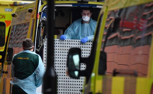 Paramedics prepare an ambulance outside the Royal London Hospital on Friday. Mayor Sadiq Khan has declared a "major incident," warning that hospitals in the British capital could soon be overwhelmed after a surge in coronavirus infections. Paramedics prepare an ambulance outside the Royal London Hospital on Friday. Mayor Sadiq Khan has declared a "major incident," warning that hospitals in the British capital could soon be overwhelmed after a surge in coronavirus infections.