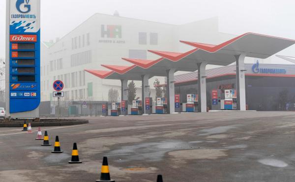 A closed Gazprom gasoline station is shown in Almaty, Kazakhstan, on Jan. 9. A closed Gazprom gasoline station is shown in Almaty, Kazakhstan, on Jan. 9.