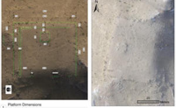This composite of drone images shows architectural details and measurements (left) and a close-up view of a monumental structure near the center of Petra in Jordan. This composite of drone images shows architectural details and measurements (left) and a close-up view of a monumental structure near the center of Petra in Jordan.