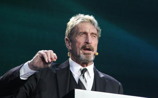 John McAfee gives a speech in August 2016 at a Beijing conference. McAfee has been arrested on tax evasion charges in Spain. John McAfee gives a speech in August 2016 at a Beijing conference. McAfee has been arrested on tax evasion charges in Spain.