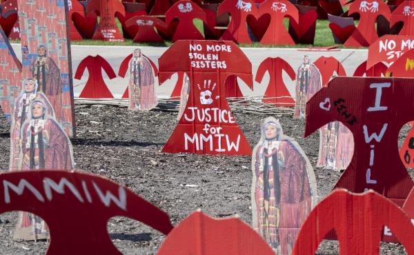 A memorial to missing and murdered Indigenous women is set up in St. Paul, Minn. A memorial to missing and murdered Indigenous women is set up in St. Paul, Minn.