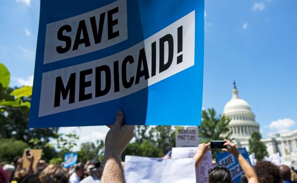 Protesters rally against Medicaid cuts in front of the U.S. Capitol in June. Medicaid is the nation's largest health insurance program, covering 74 million people — more than 1 in 5 Americans. Protesters rally against Medicaid cuts in front of the U.S. Capitol in June. Medicaid is the nation's largest health insurance program, covering 74 million people — more than 1 in 5 Americans.