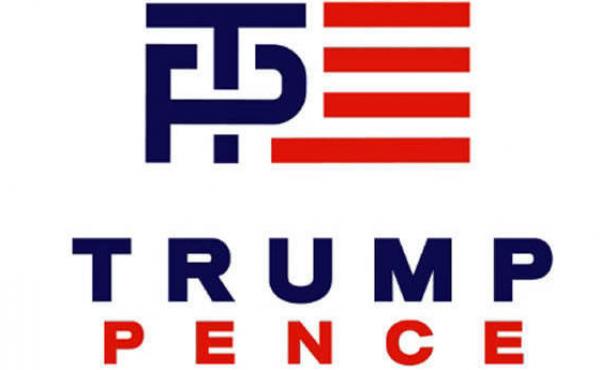 A new Trump-Pence logo sent out by a Trump-RNC joint fundraising committee. A new Trump-Pence logo sent out by a Trump-RNC joint fundraising committee.