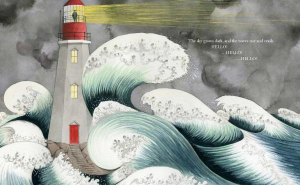 An excerpt of Sophie Blackall's Caldecott-winning Hello Lighthouse. An excerpt of Sophie Blackall's Caldecott-winning Hello Lighthouse.