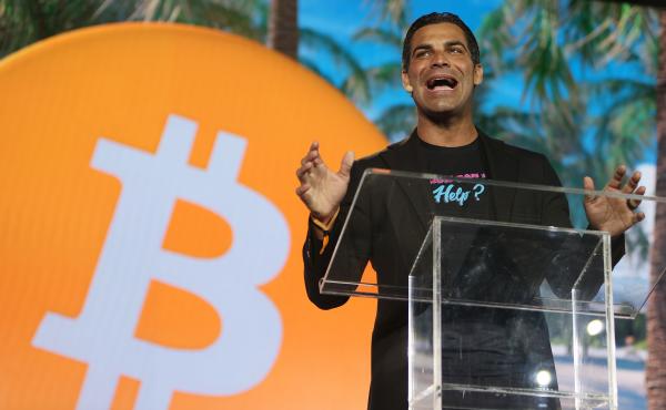 Miami Mayor Francis Suarez speaks at the Bitcoin 2021 Convention, a crypto-currency conference held at the Mana Wynwood convention center in Miami on June 4. Suarez is aggressively pitching Miami as a top destination for cryptocurrency companies. Miami Mayor Francis Suarez speaks at the Bitcoin 2021 Convention, a crypto-currency conference held at the Mana Wynwood convention center in Miami on June 4. Suarez is aggressively pitching Miami as a top destination for cryptocurrency companies.
