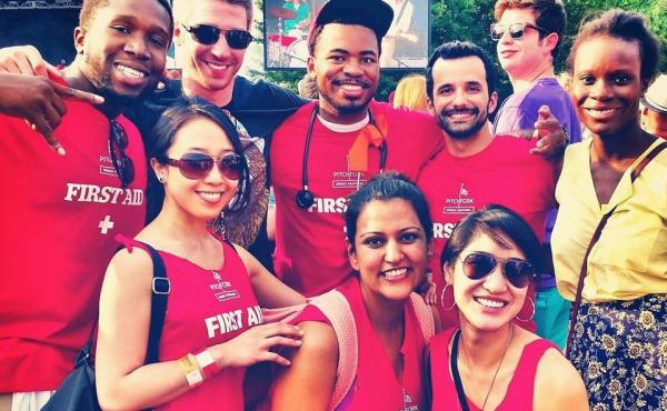 Medical residents including Dr. Amy Ho (bottom right) helped with first aid at the Pitchfork Music Festival in Chicago. Medical residents including Dr. Amy Ho (bottom right) helped with first aid at the Pitchfork Music Festival in Chicago.