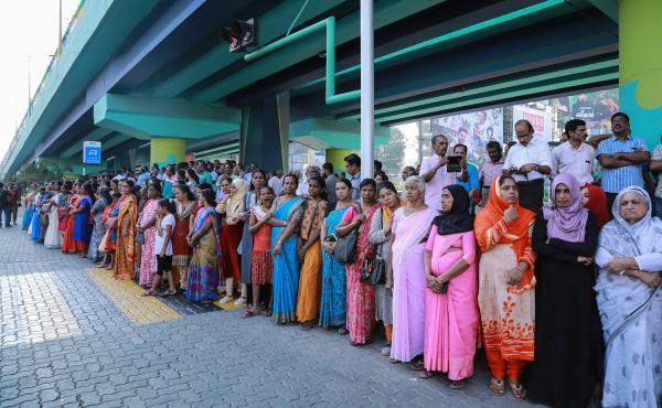 Millions of women joined hands along a highway in Kerala to form a "women's wall" on New Year's Day. For participants, the goal is gender equality. Millions of women joined hands along a highway in Kerala to form a "women's wall" on New Year's Day. For participants, the goal is gender equality.