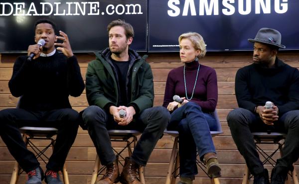 Director Nate Parker, actors Armie Hammer, Penelope Ann Miller, and Chike Okonkwo discuss 'The Birth of a Nation' at the Deadline.com panel at The Samsung Studio during The Sundance Festival 2016. Director Nate Parker, actors Armie Hammer, Penelope Ann Miller, and Chike Okonkwo discuss 'The Birth of a Nation' at the Deadline.com panel at The Samsung Studio during The Sundance Festival 2016.