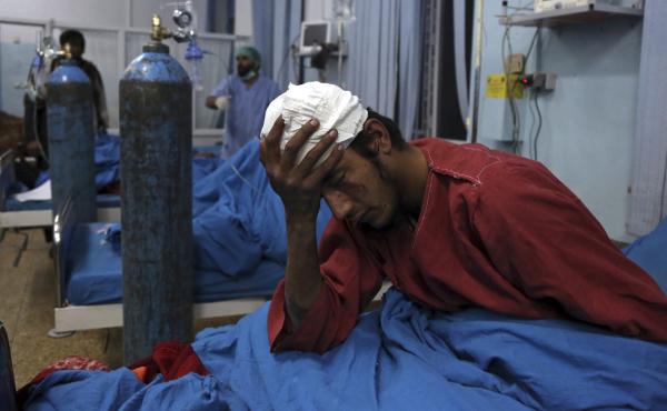 An injured man receives treatment at a hospital following a suicide bombing in Kabul, Afghanistan, on Tuesday. An injured man receives treatment at a hospital following a suicide bombing in Kabul, Afghanistan, on Tuesday.