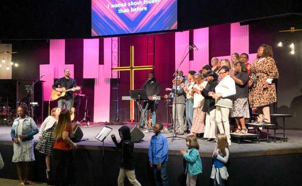 The choir at Meadowridge Baptist church in Fort Worth, Texas, performs at a worship service in October 2019. The choir at Meadowridge Baptist church in Fort Worth, Texas, performs at a worship service in October 2019.