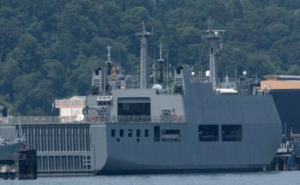 Myanmar vessel UMS Moattama, which was sent to return Myanmar migrants from Malaysia, is seen docked at a jetty outside Kuala Lumpur on Monday. Myanmar vessel UMS Moattama, which was sent to return Myanmar migrants from Malaysia, is seen docked at a jetty outside Kuala Lumpur on Monday.