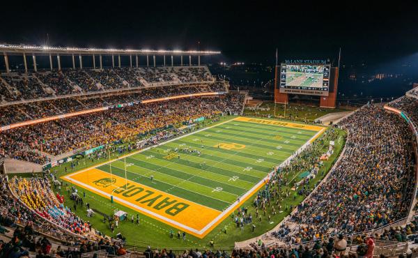 The Baylor Bears take on West Virginia Mountaineers at McLane Stadium on Oct. 31, 2019 in Waco, Texas. In a new report, the NCAA says the culture of sexual violence and a lack of accountability spanned the entire Baylor University campus — both inside a The Baylor Bears take on West Virginia Mountaineers at McLane Stadium on Oct. 31, 2019 in Waco, Texas. In a new report, the NCAA says the culture of sexual violence and a lack of accountability spanned the entire Baylor University campus — both inside a