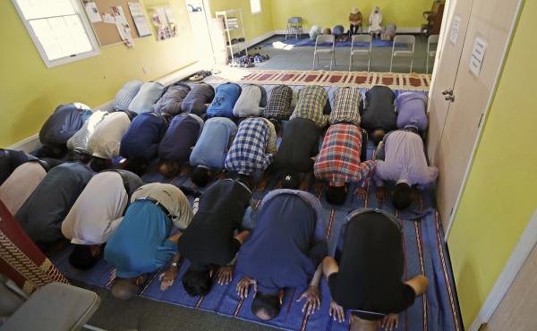Muslim worshippers pray during a 2016 service at the Bernards Township Community Center in Basking Ridge, N.J. Muslim worshippers pray during a 2016 service at the Bernards Township Community Center in Basking Ridge, N.J.