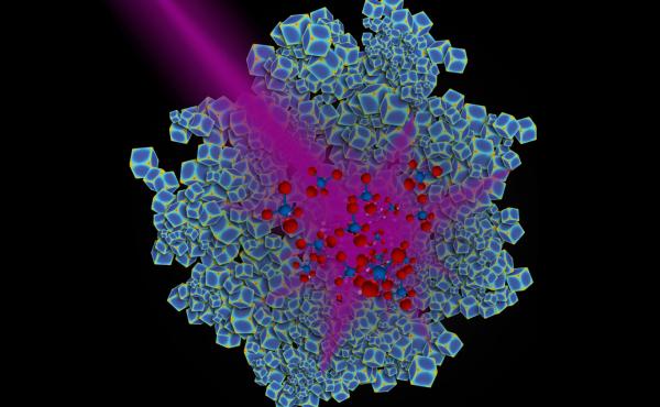 Engineered Rhodium Nanoparticles harnessing the energy in ultraviolet light Duke University researchers have engineered rhodium nanoparticles (blue) that can harness the energy in ultraviolet light and use it to catalyze the conversion of carbon dioxide to methane, a key building block for many types of fuels.
