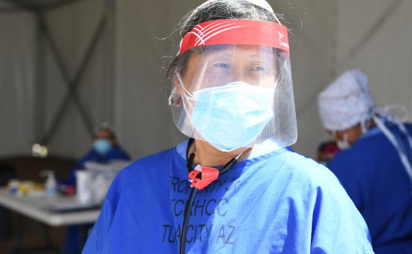 Diana Hu is a pediatrician at Tuba City Regional Health Care Corporation and a member of the Navajo epidemiology response team. Diana Hu is a pediatrician at Tuba City Regional Health Care Corporation and a member of the Navajo epidemiology response team.