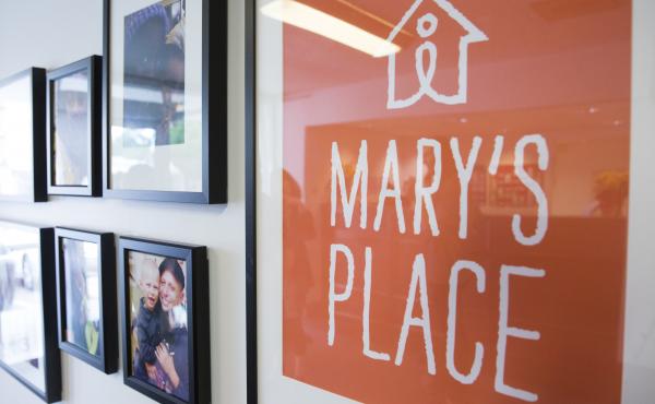 A Seattle motel converted into a homeless shelter is being torn down, but the shelter will find a permanent home in a new six-story Amazon office building. Above, a sign for the Mary's Place shelter adorns a wall in the former motel in May 2016. A Seattle motel converted into a homeless shelter is being torn down, but the shelter will find a permanent home in a new six-story Amazon office building. Above, a sign for the Mary's Place shelter adorns a wall in the former motel in May 2016.