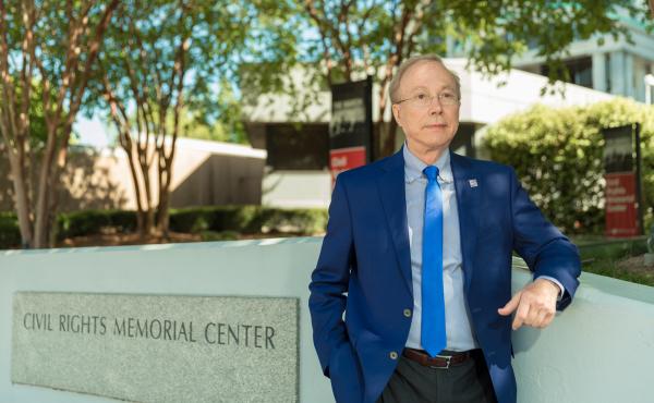 Alabama Tourism Director Lee Sentell stands near the Civil Rights Memorial. Erected by the Southern Poverty Law Center in 1989, it was among the first monuments in Montgomery recognizing civil rights martyrs. Alabama Tourism Director Lee Sentell stands near the Civil Rights Memorial. Erected by the Southern Poverty Law Center in 1989, it was among the first monuments in Montgomery recognizing civil rights martyrs.