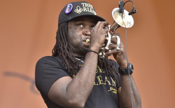 Shamarr Allen performs during the 2019 New Orleans Jazz & Heritage Festival 50th Anniversary at Fair Grounds Race Course on May 04, 2019 in New Orleans. Shamarr Allen performs during the 2019 New Orleans Jazz & Heritage Festival 50th Anniversary at Fair Grounds Race Course on May 04, 2019 in New Orleans.