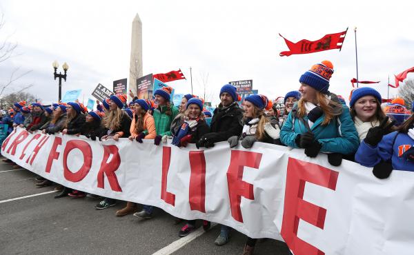 People in the March for Life near the National Mall in Washington, D.C., on Jan. 27. People in the March for Life near the National Mall in Washington, D.C., on Jan. 27.