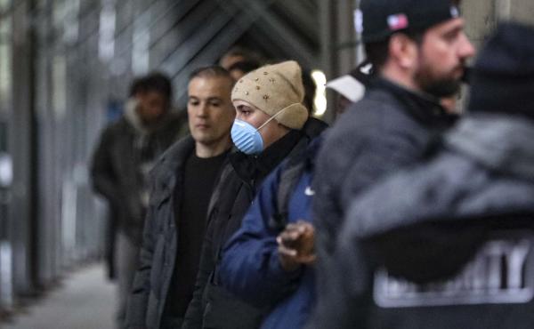 People waiting outside a supermarket comply with citywide social distancing restrictions in New York City earlier this month. People waiting outside a supermarket comply with citywide social distancing restrictions in New York City earlier this month.