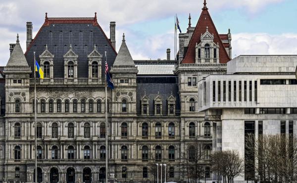 The New York state Capitol building (left) is shown next to the state appellate court building in foreground (right) on April 4 in Albany, N.Y. The New York state Capitol building (left) is shown next to the state appellate court building in foreground (right) on April 4 in Albany, N.Y.