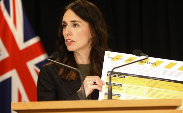 New Zealand Prime Minister Jacinda Ardern, shown here in March, says community spread of coronavirus is believed to be eliminated in the country. New Zealand Prime Minister Jacinda Ardern, shown here in March, says community spread of coronavirus is believed to be eliminated in the country.