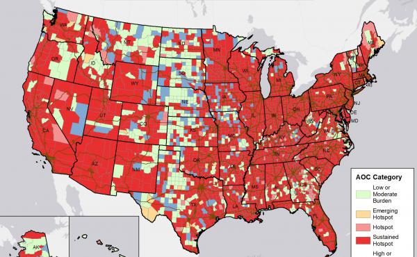 This map highlights what the government considers areas of concern around the country. Red counties are "sustained hotspots," with high sustained coronavirus caseloads and higher risk of health care capacity issues. This map highlights what the government considers areas of concern around the country. Red counties are "sustained hotspots," with high sustained coronavirus caseloads and higher risk of health care capacity issues.